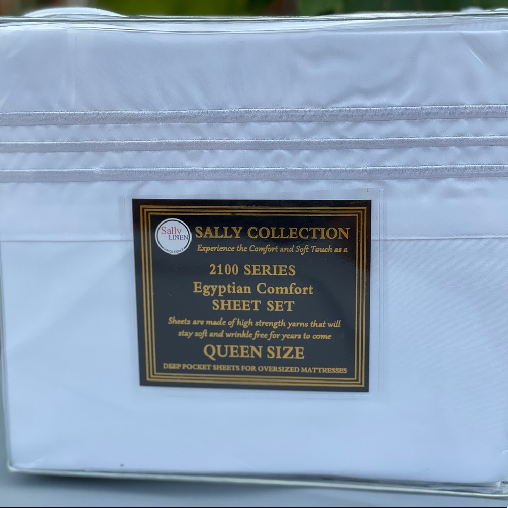 Queen size brand new 4PCS bed sheets set, deep pocket, white color